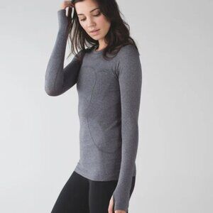 Lululemon Swiftly Tech Long Sleeve Crew- Heathered Black- Size 6
